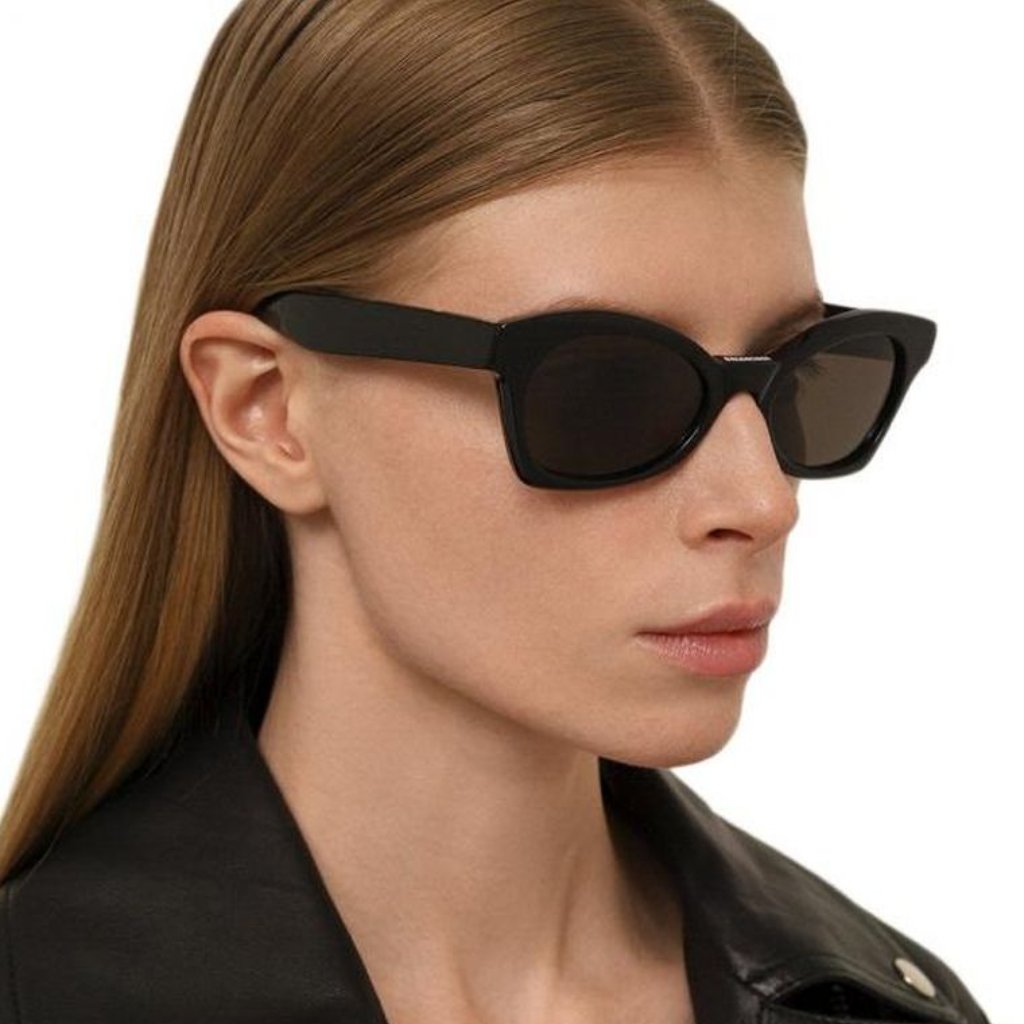 New Balenciaga Bb0230s 001 Sunglasses Black Cat Eye Women Balenciaga Eyewear